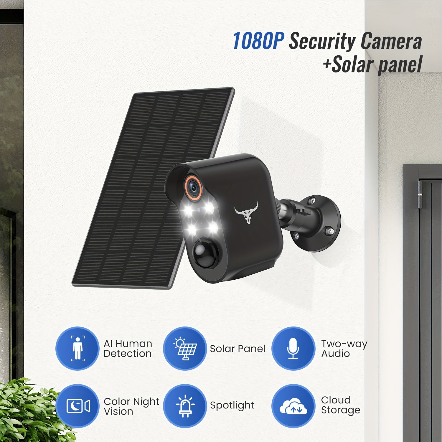 1pc Security Cameras Wireless Outdoor, 1080P Security Camera