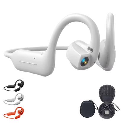 8mp Smart Camera Open-Ear Headset EIS Video, Ai, Ip54 Waterproof (Black) | Open Ear Bluetooth 5.4 Wireless Earphones with AI Translation, Dual Mic, for Running, Cycling and Travel
