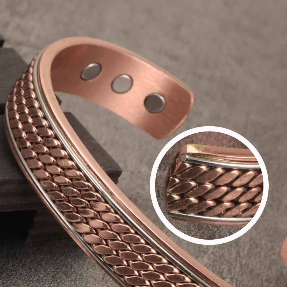 Twisted Copper Bracelets for Women Men Energy Magnetic Bracelet Benefits Men Adjustable Cuff Bracelets Bangles Health Copper