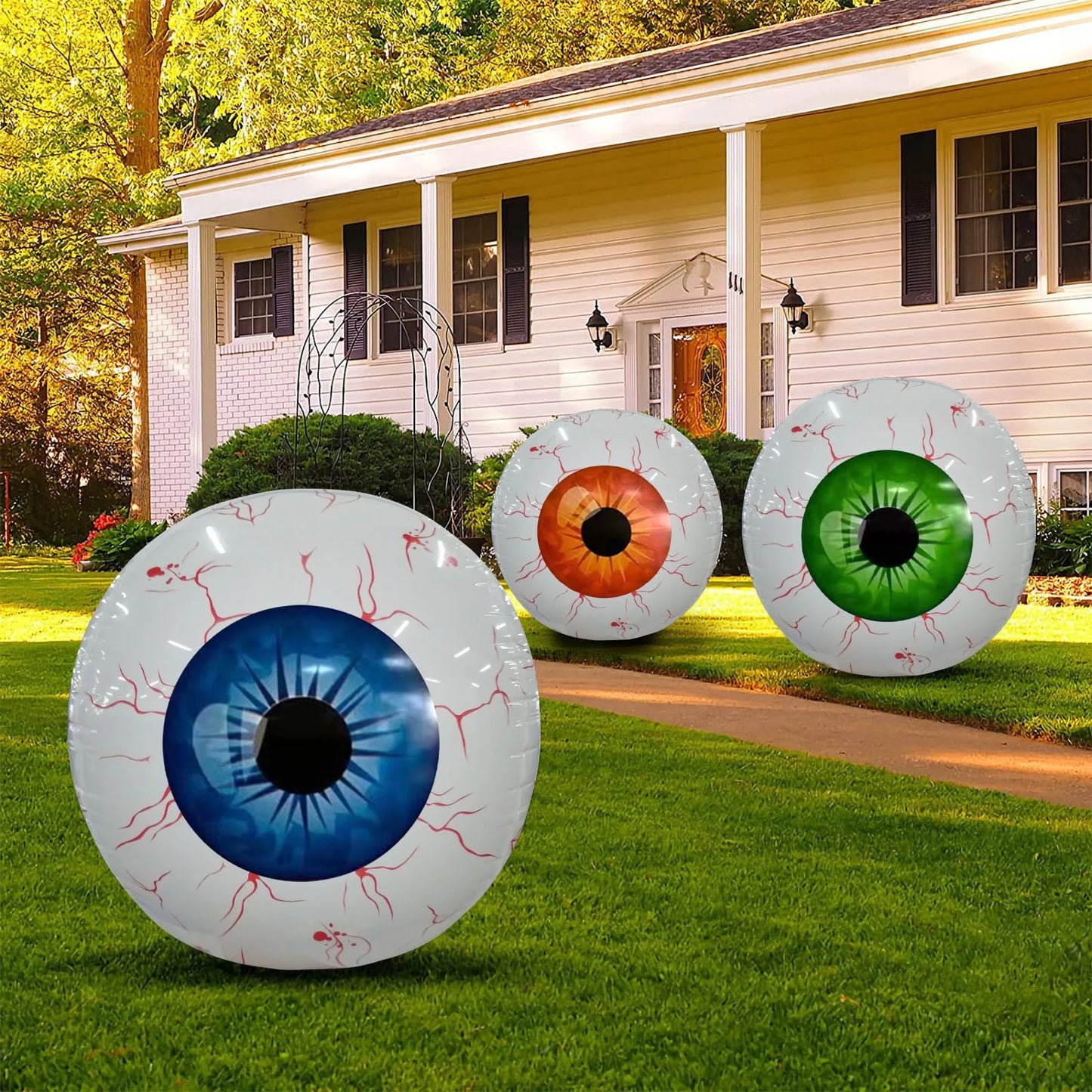 Halloween Inflatables Eyeball Decorations  Bloodshot Eyeballs Indoor Outdoor And Garden Halloween Decors Festival Decorations