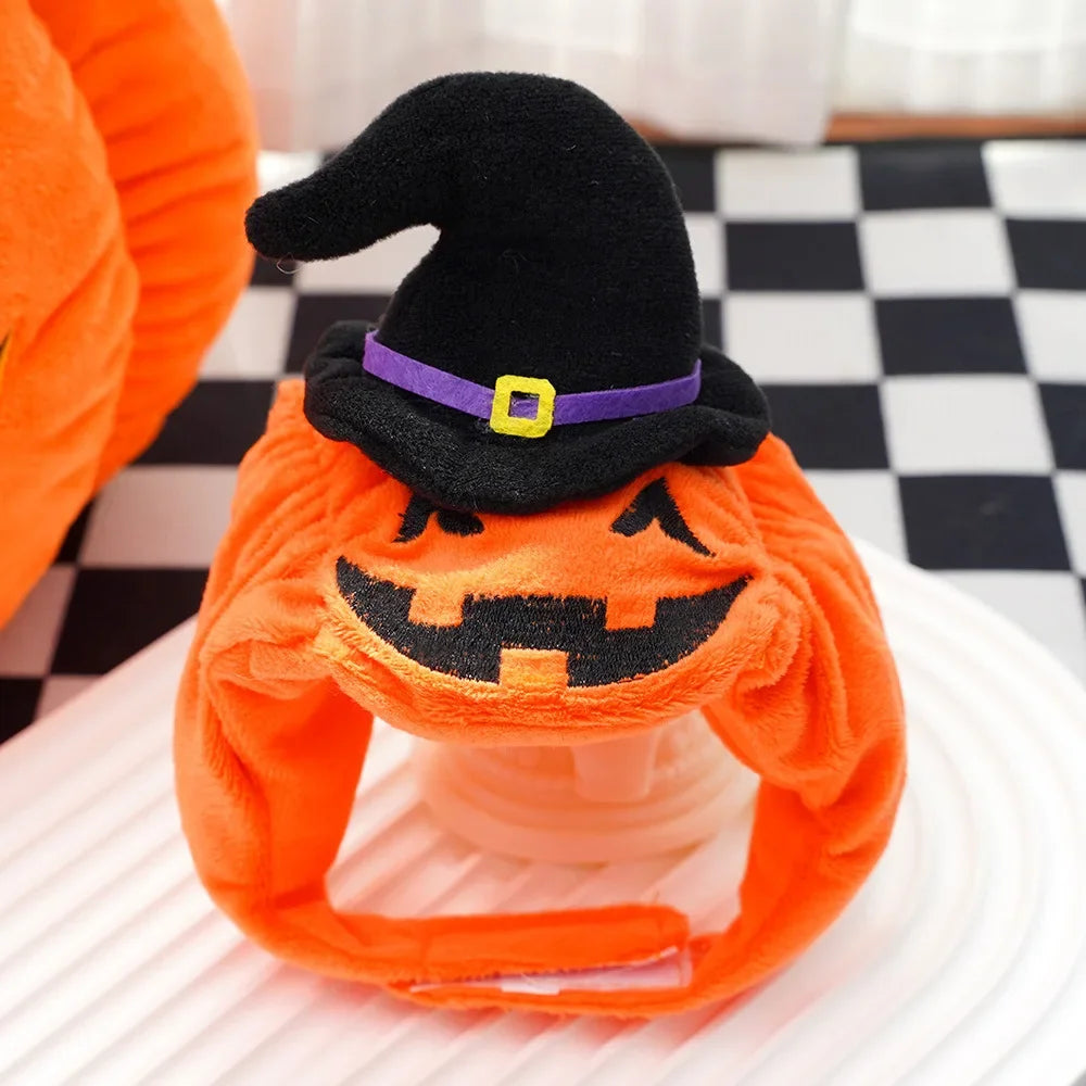 Pet Dog Clothes Halloween Pumpkin Style Funny Transformation Dress Cat Two Leg Vest Small/Medium Pet Autumn/Winter Warm Clothes