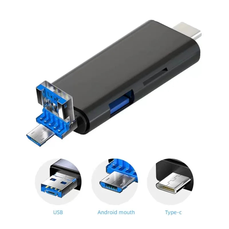 5 In 1 Multifunction USB 3.0 Type C USB Micro USB SD TF Memory Card Reader for Android IPhone Computer Dock OTG Type C Adapter